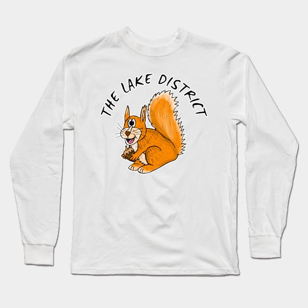 The Lake District Red Squirrel Cumbria Long Sleeve T-Shirt by doodlerob